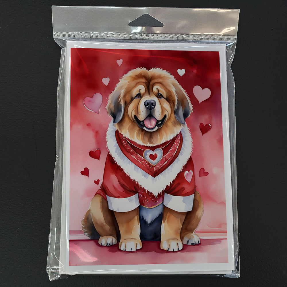 Tibetan Mastiff My Valentine Greeting Cards Pack of 8