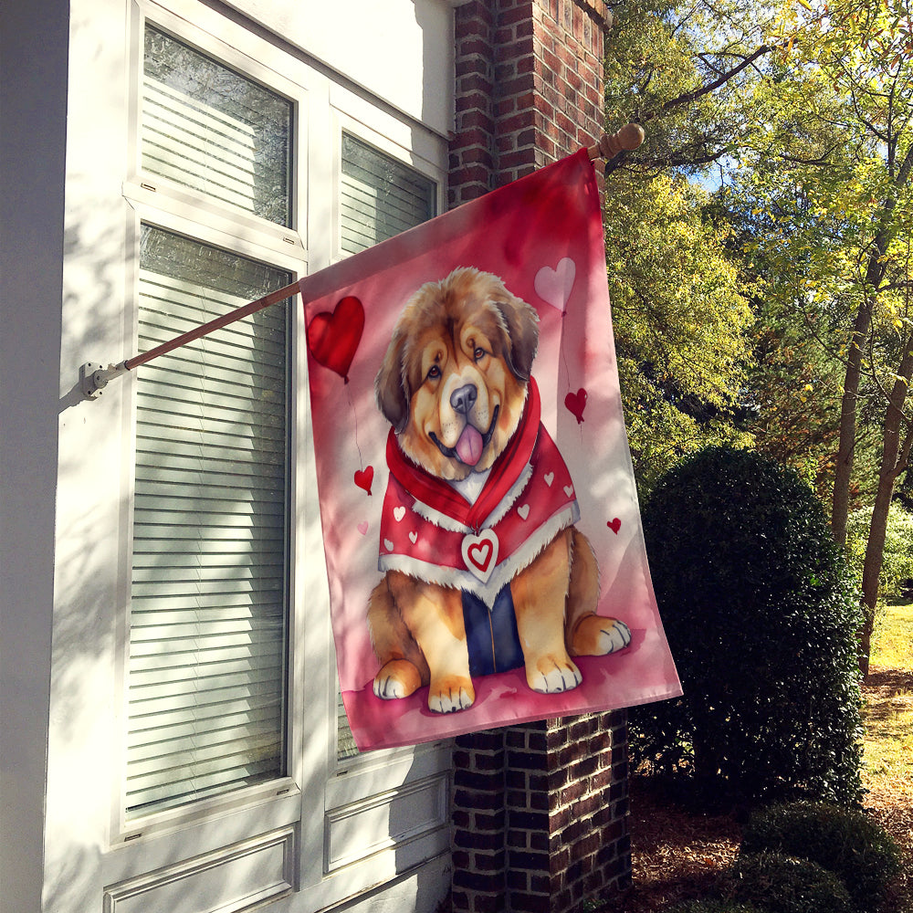 Tibetan Mastiff My Valentine House Flag