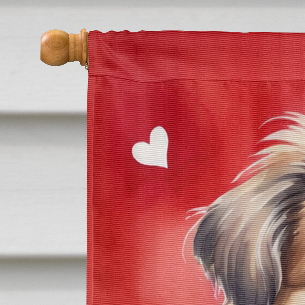 Tibetan Spaniel My Valentine House Flag