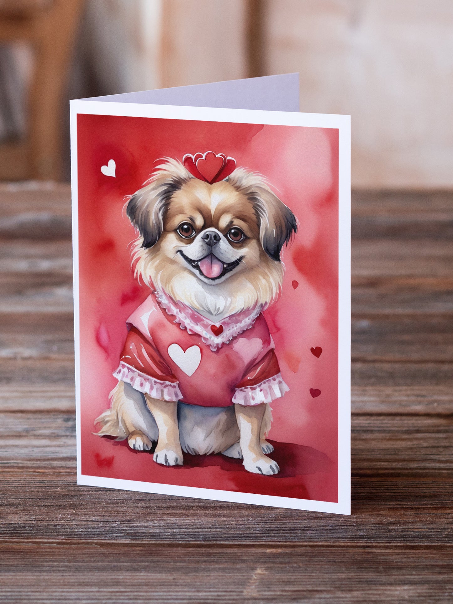 Tibetan Spaniel My Valentine Greeting Cards Pack of 8