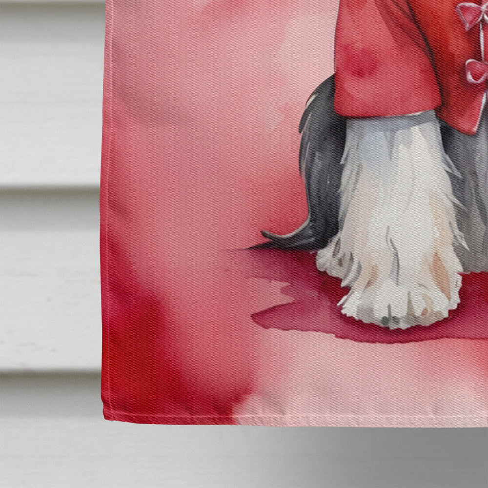 Tibetan Terrier My Valentine House Flag