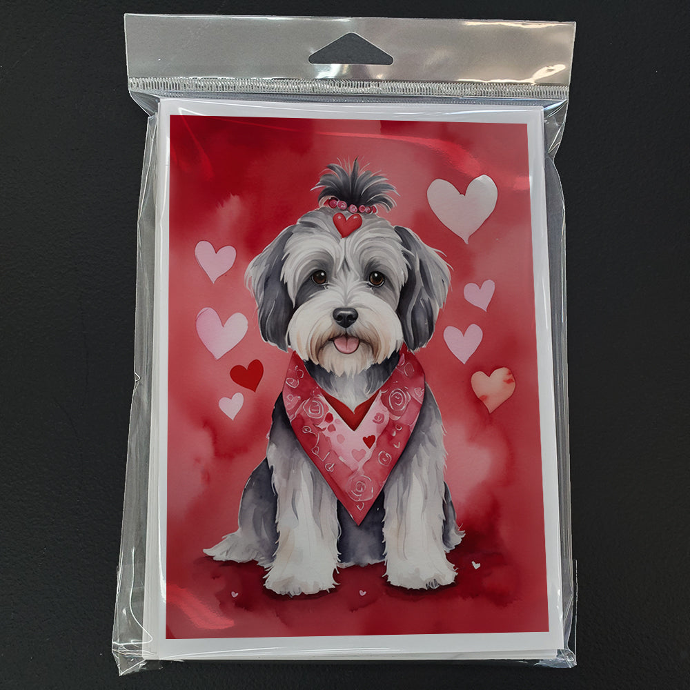 Tibetan Terrier My Valentine Greeting Cards Pack of 8