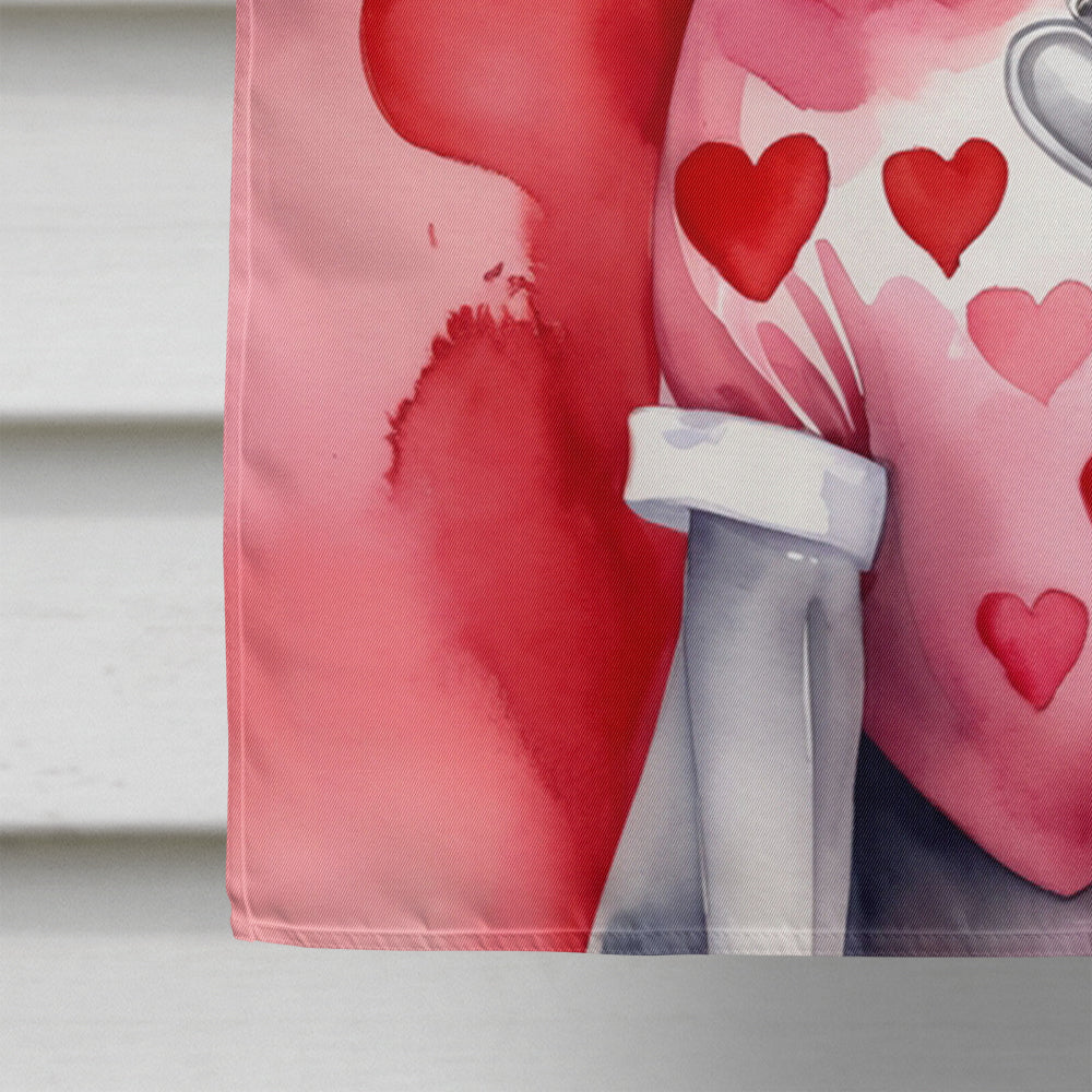 Weimaraner My Valentine House Flag