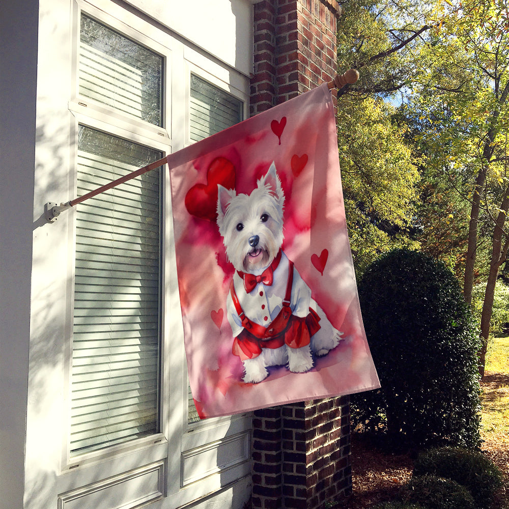 Westie My Valentine House Flag