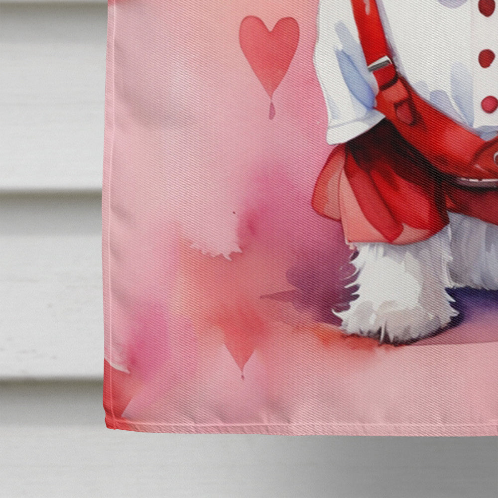 Westie My Valentine House Flag