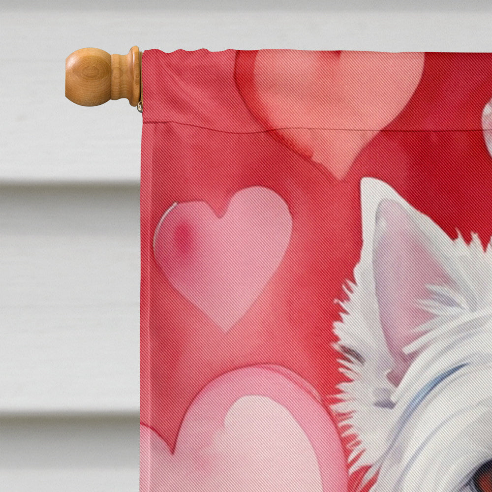 Westie My Valentine House Flag