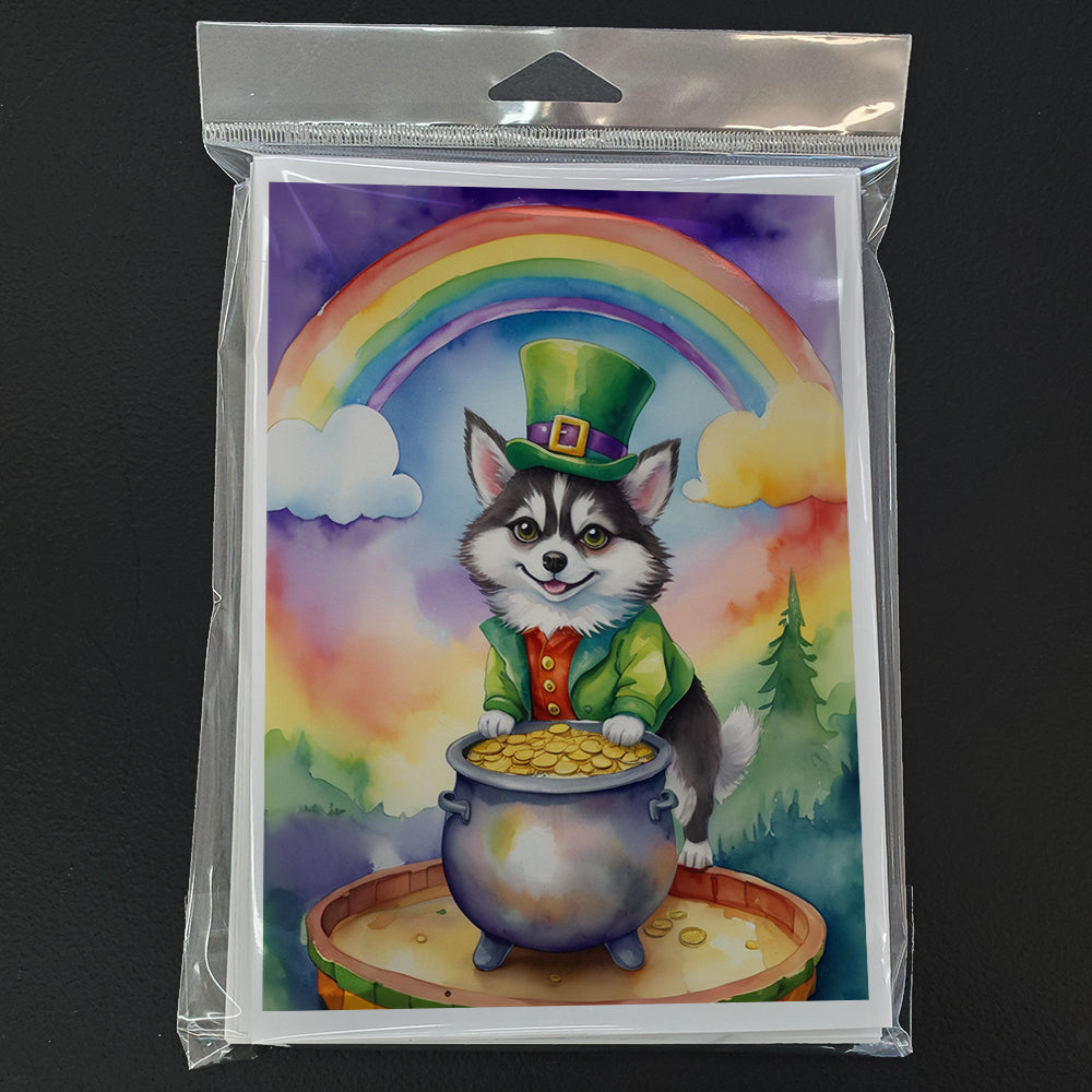 Alaskan Klee Kai St Patrick's Day Greeting Cards Pack of 8