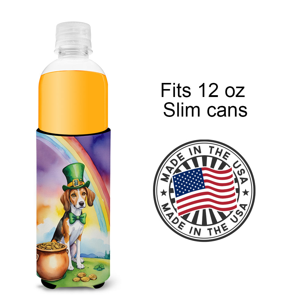 American Foxhound St Patrick's Day Hugger for Ultra Slim Cans