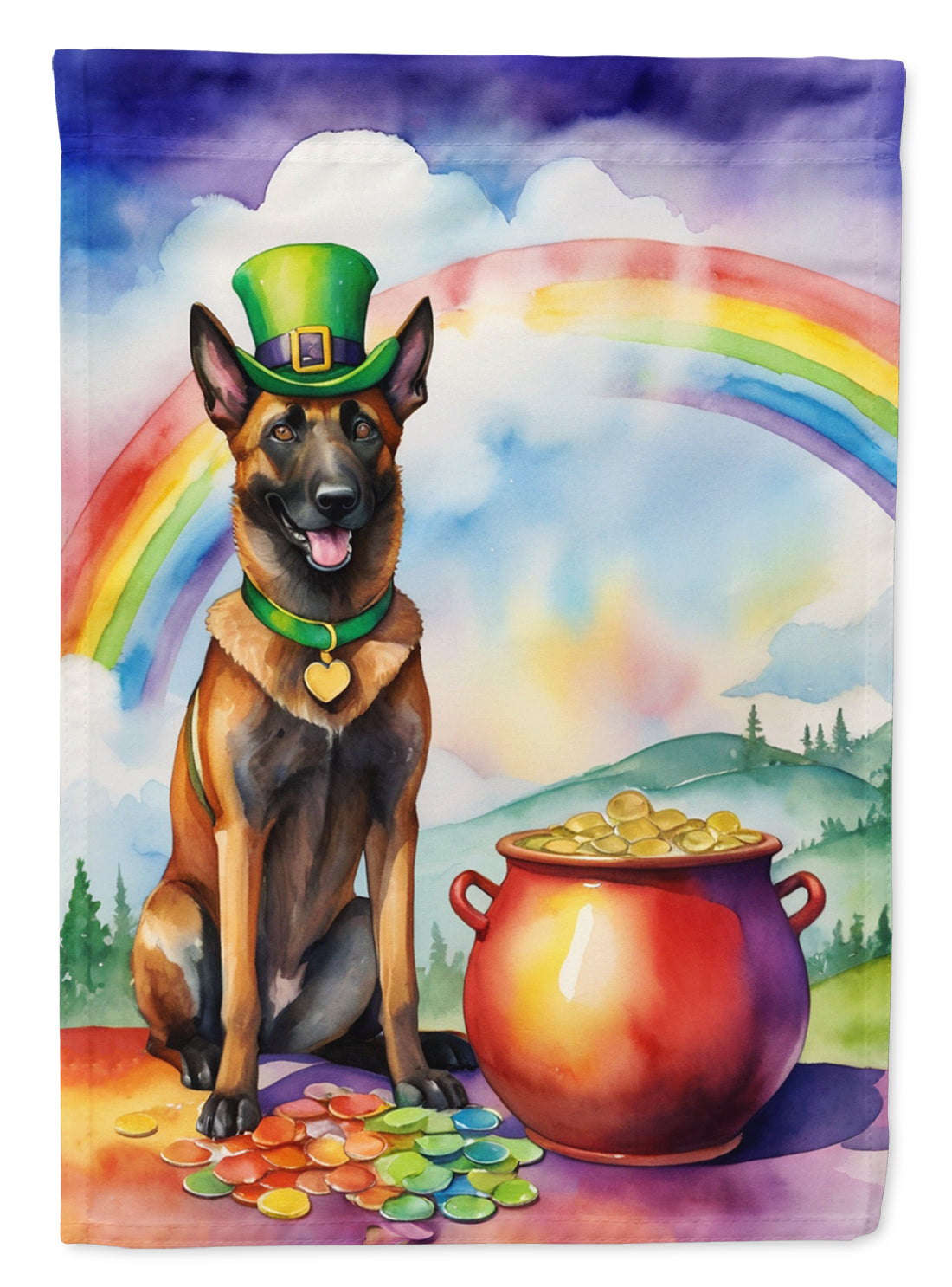 Buy this Belgian Malinois St Patrick's Day Garden Flag