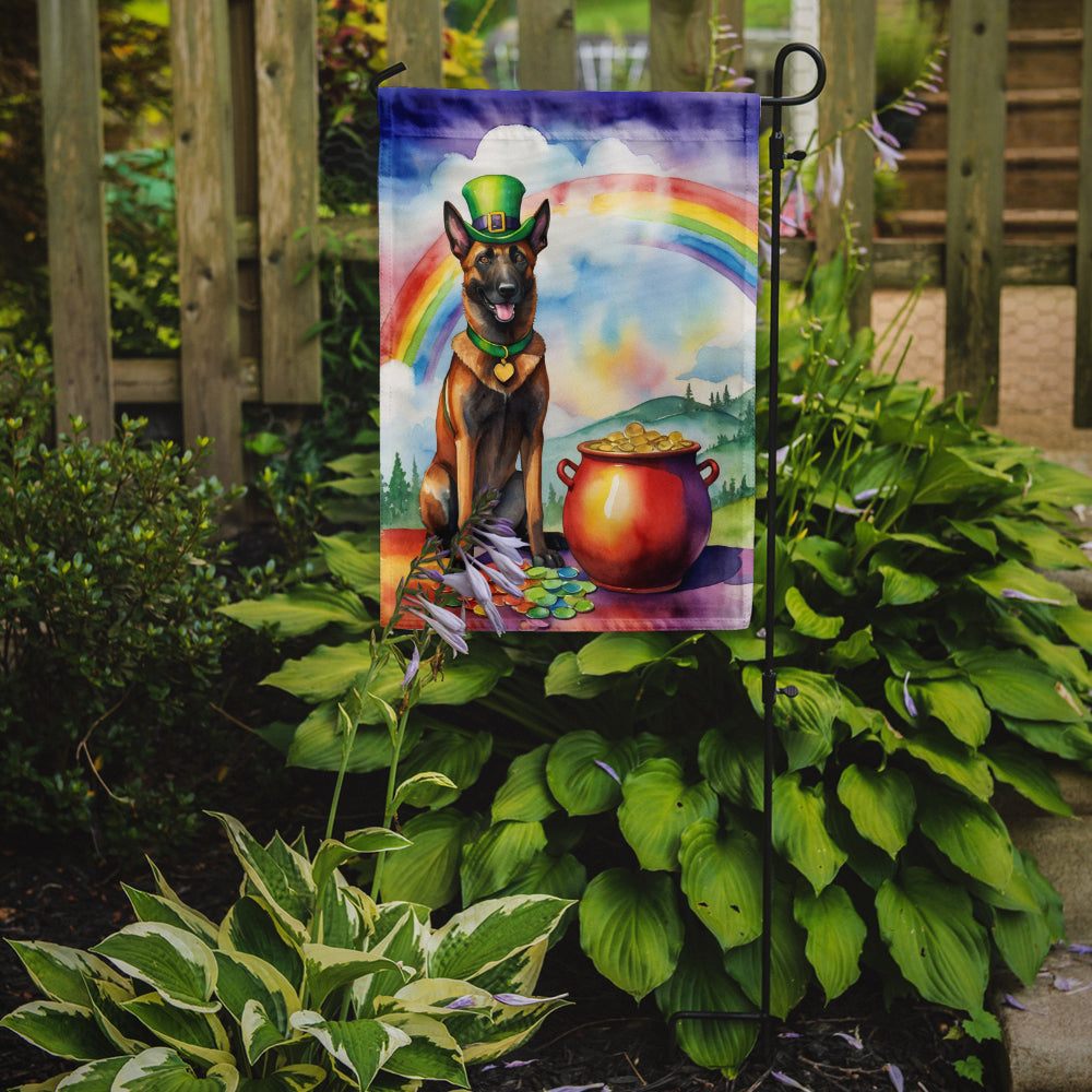 Belgian Malinois St Patrick's Day Garden Flag