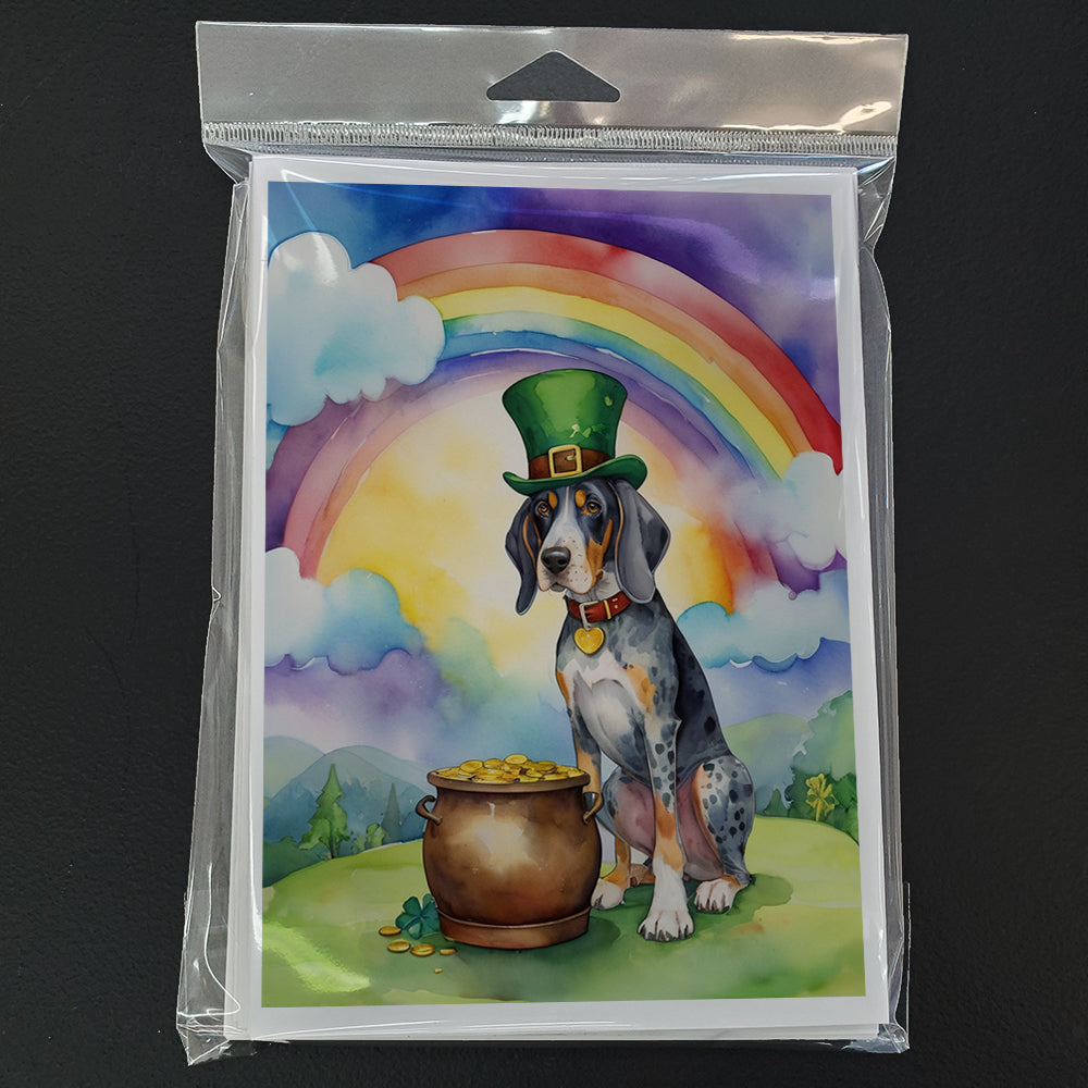 Bluetick Coonhound St Patrick's Day Greeting Cards Pack of 8