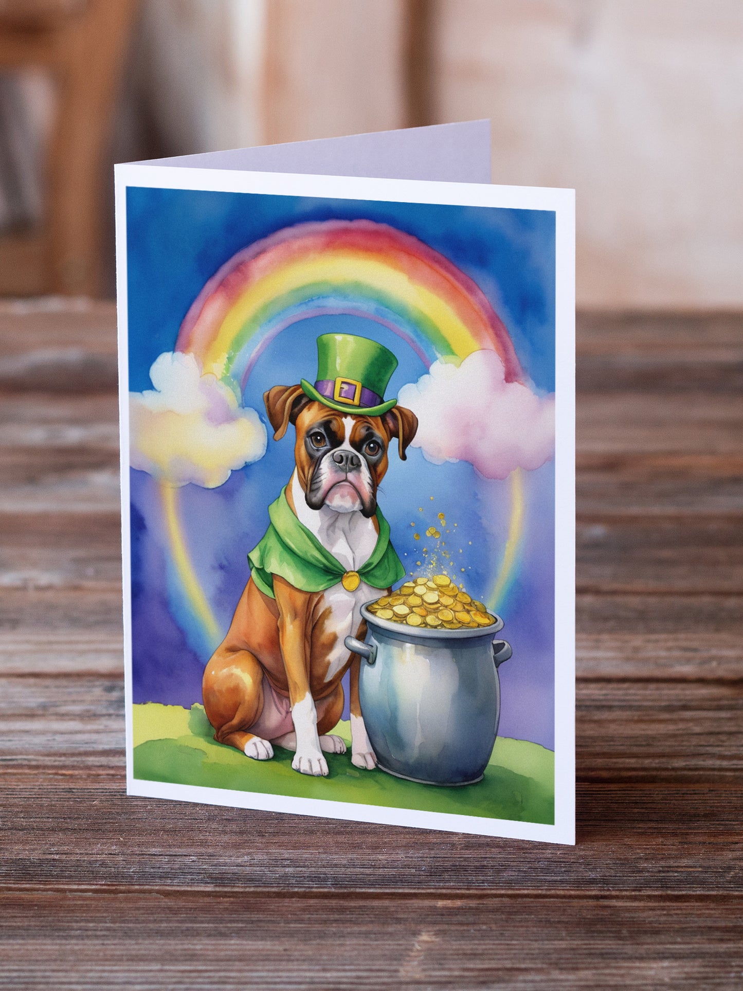 Boxer St Patrick's Day Greeting Cards Pack of 8