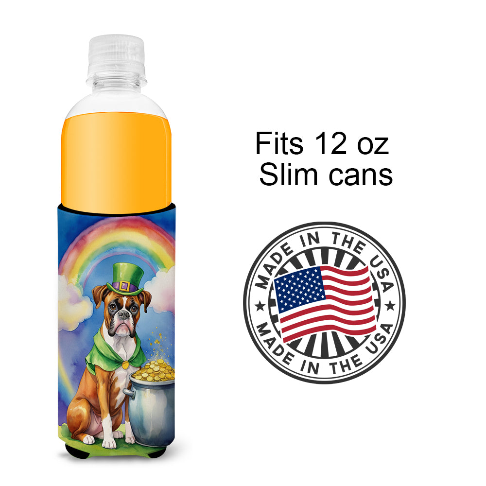 Boxer St Patrick's Day Hugger for Ultra Slim Cans