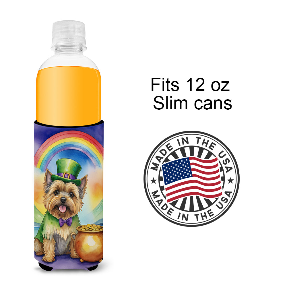 Cairn Terrier St Patrick's Day Hugger for Ultra Slim Cans