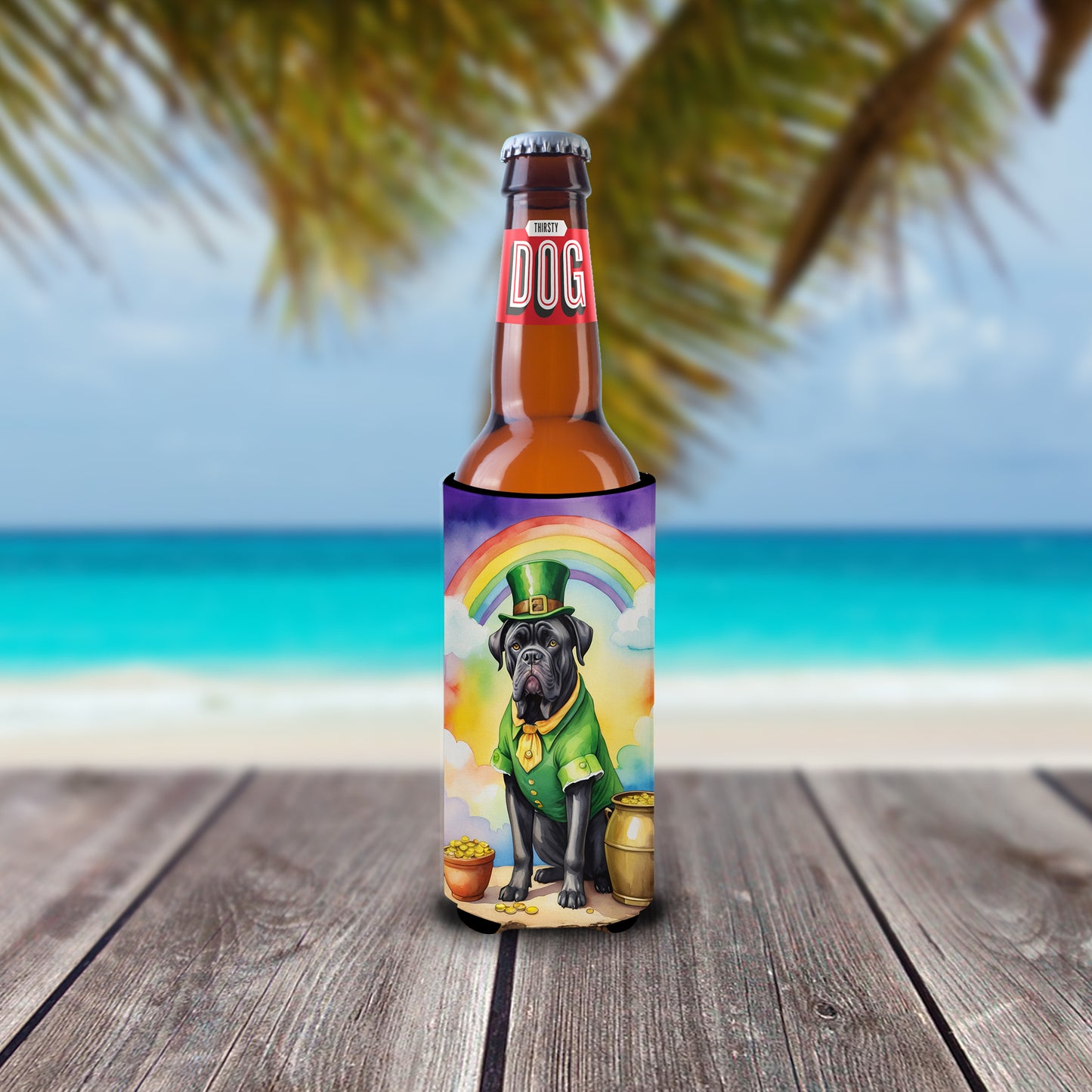 Cane Corso St Patrick's Day Hugger for Ultra Slim Cans
