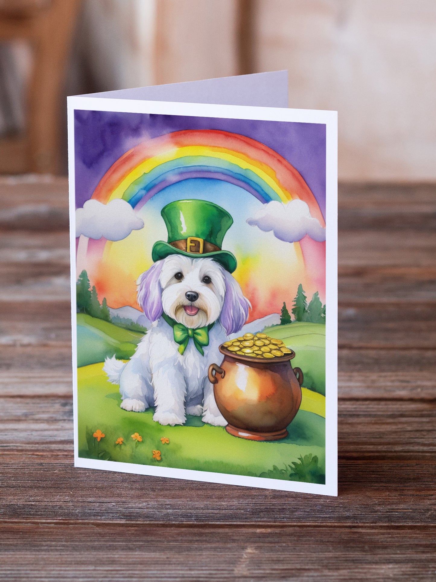 Coton de Tulear St Patrick's Day Greeting Cards Pack of 8