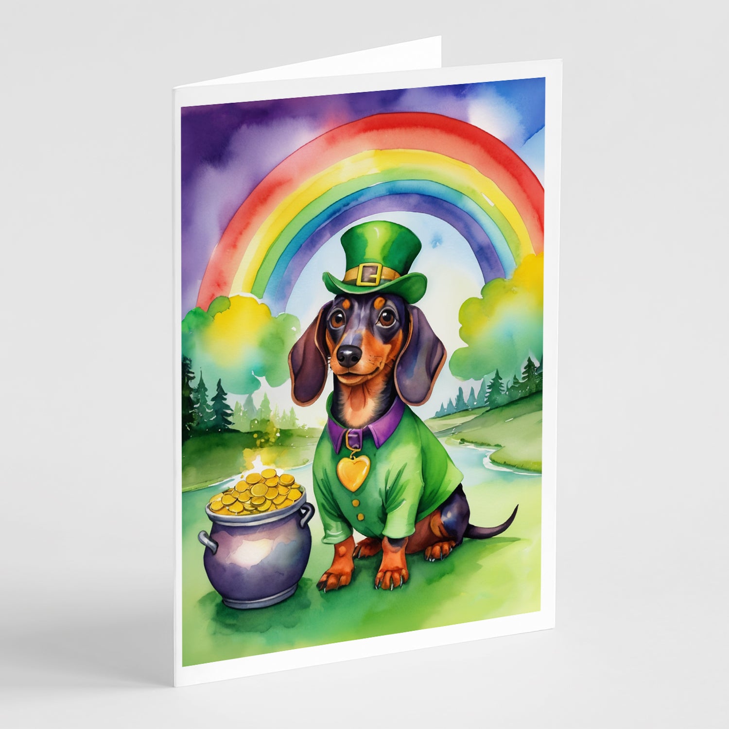 Buy this Dachshund St Patrick's Day Greeting Cards Pack of 8