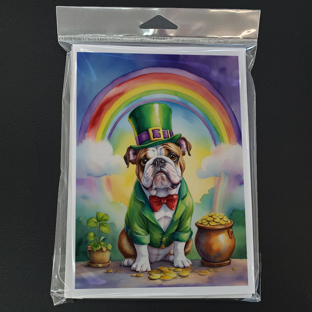 English Bulldog St Patrick's Day Greeting Cards Pack of 8