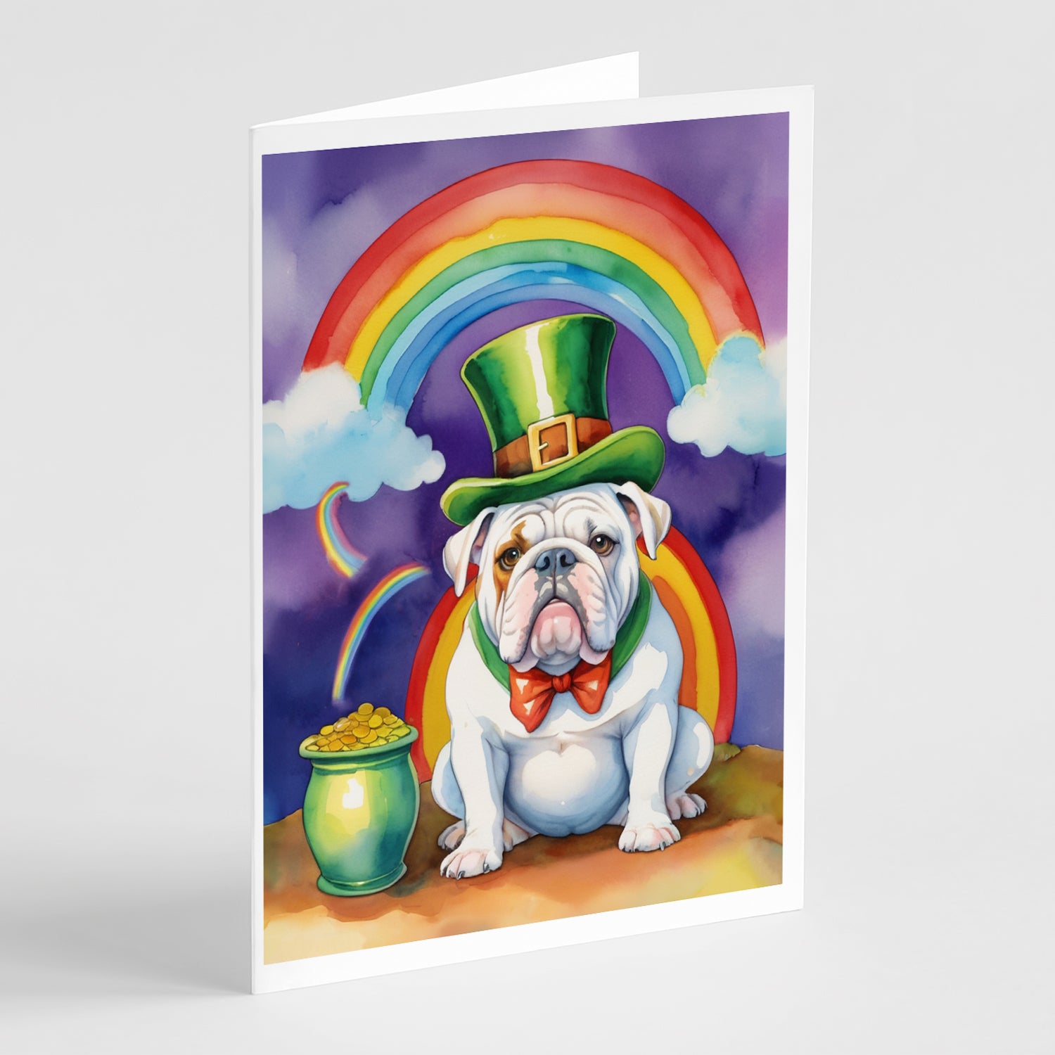Buy this English Bulldog St Patrick's Day Greeting Cards Pack of 8