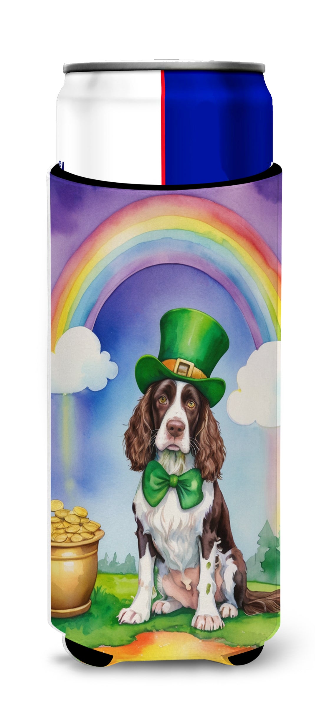 Buy this English Springer Spaniel St Patrick's Day Hugger for Ultra Slim Cans