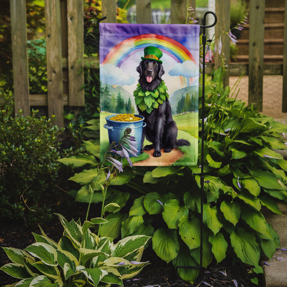 Flat-Coated Retriever St Patrick's Day Garden Flag