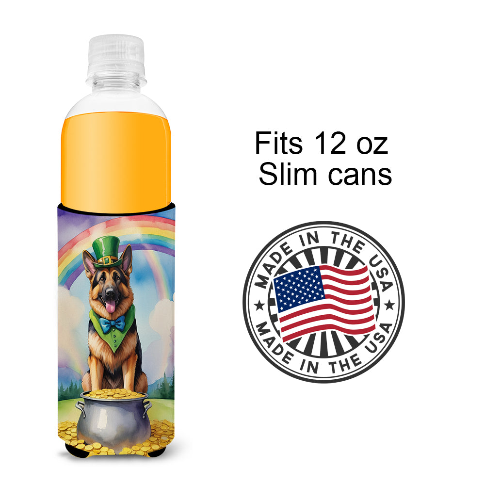 German Shepherd St Patrick's Day Hugger for Ultra Slim Cans