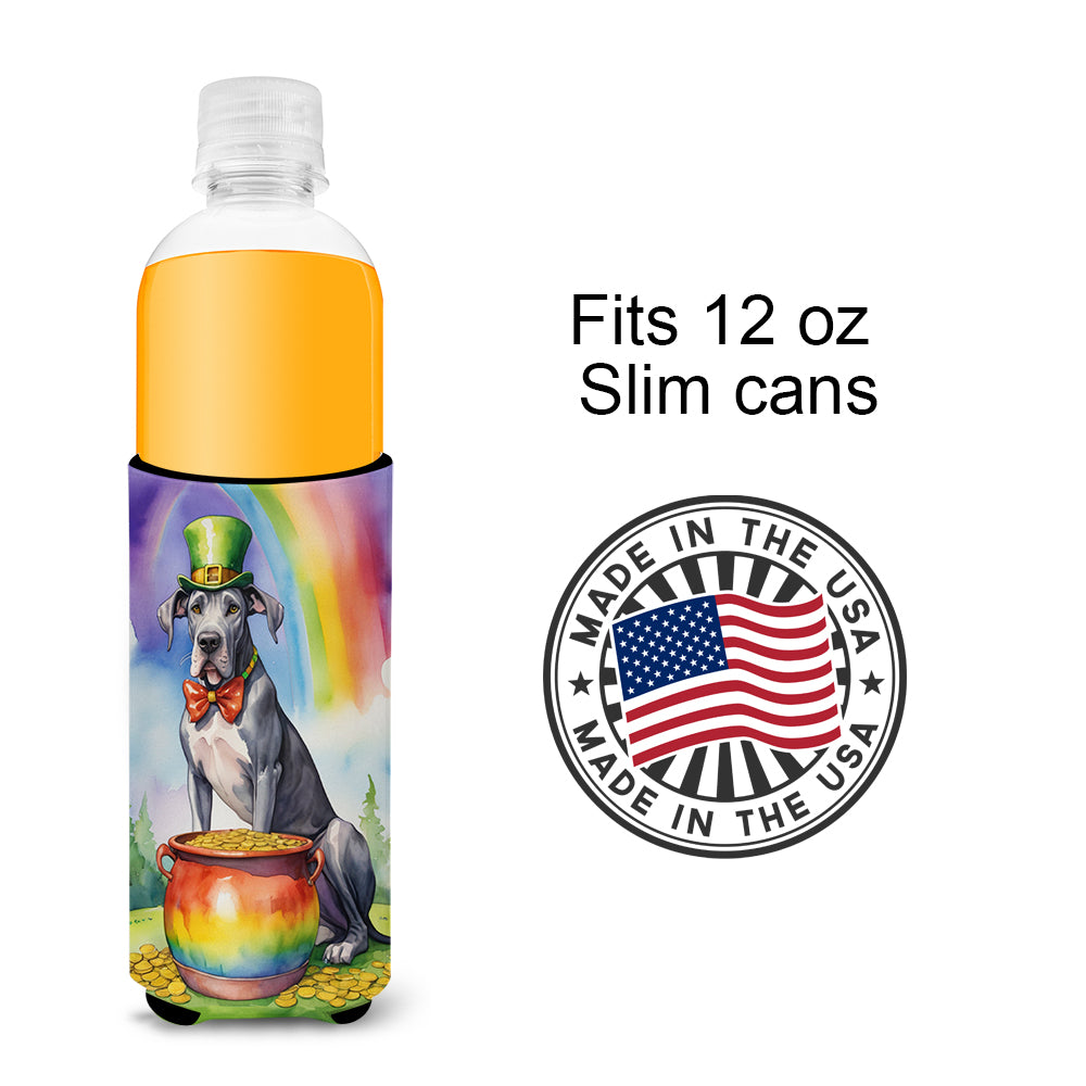 Great Dane St Patrick's Day Hugger for Ultra Slim Cans