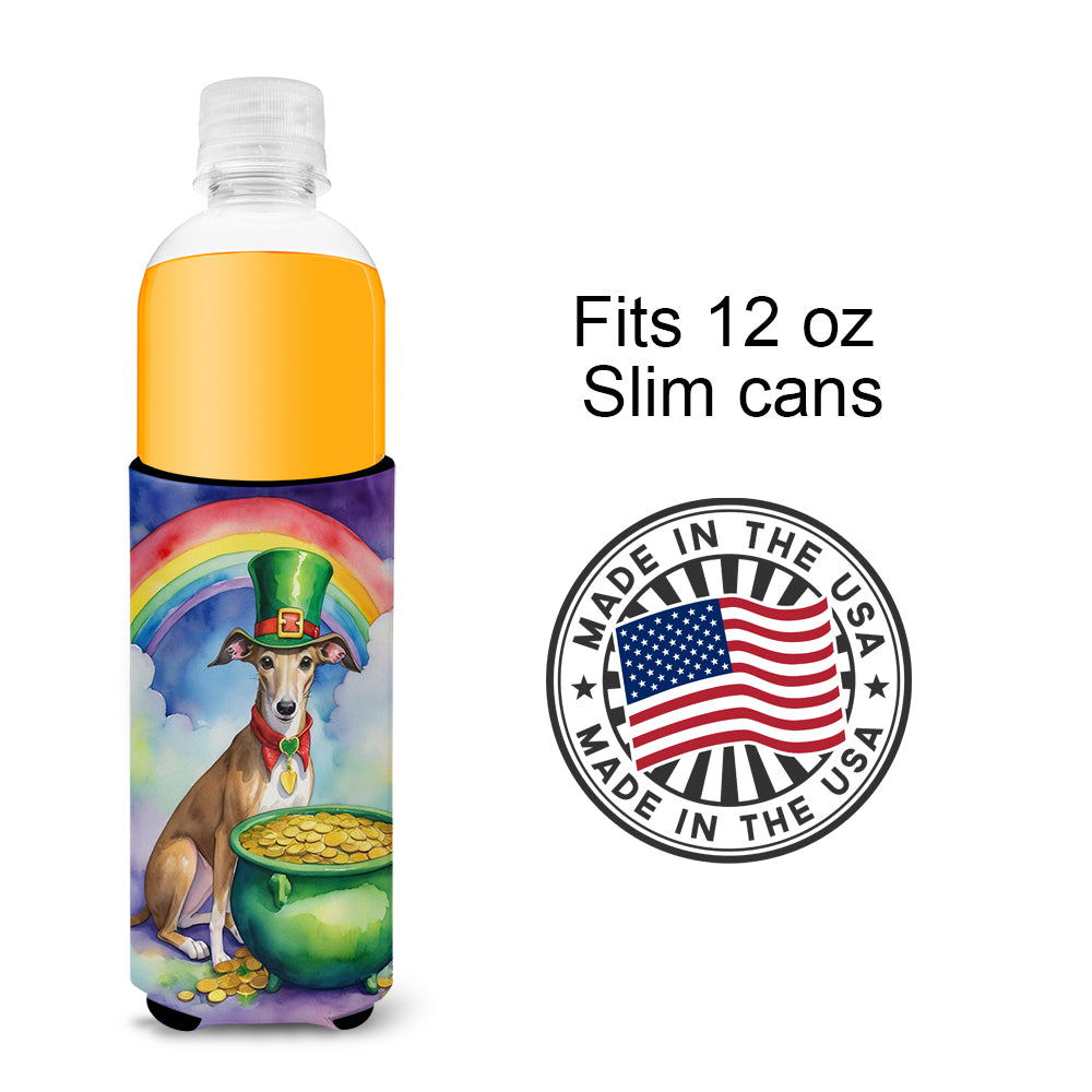 Greyhound St Patrick's Day Hugger for Ultra Slim Cans