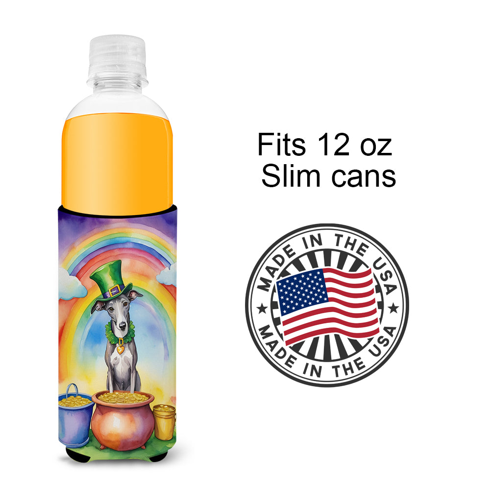 Greyhound St Patrick's Day Hugger for Ultra Slim Cans