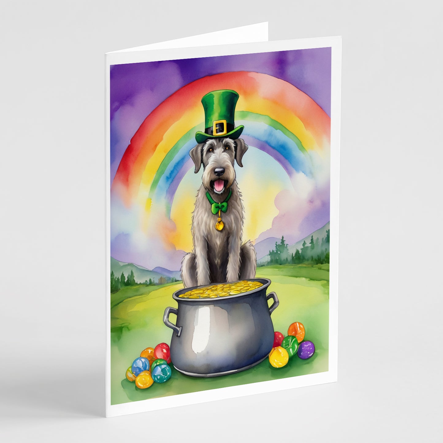 Buy this Irish Wolfhound St Patrick's Day Greeting Cards Pack of 8