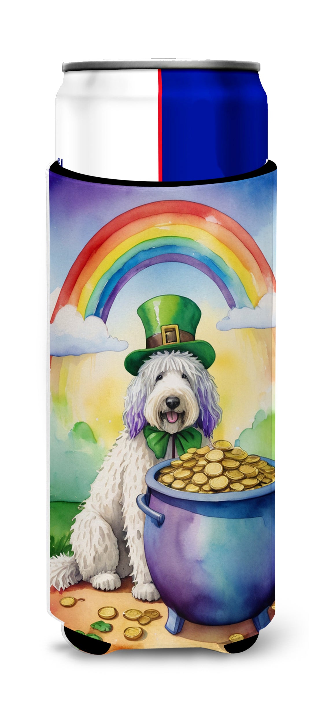 Buy this Komondor St Patrick's Day Hugger for Ultra Slim Cans
