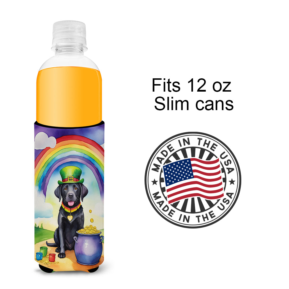 Labrador Retriever St Patrick's Day Hugger for Ultra Slim Cans