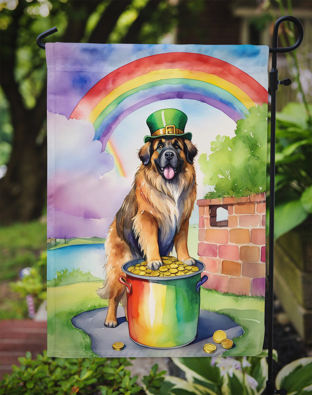 Leonberger St Patrick's Day Garden Flag