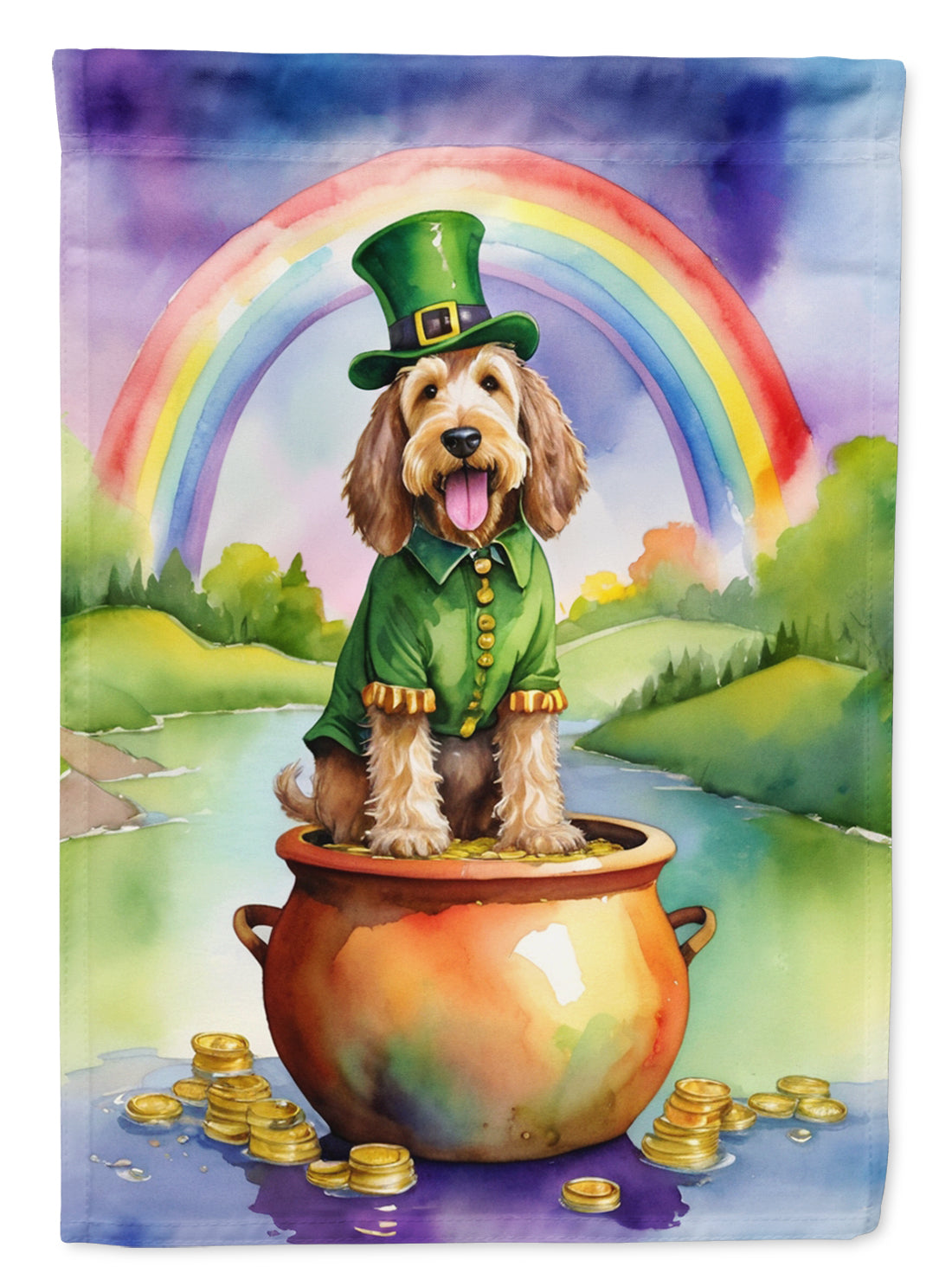 Buy this Otterhound St Patrick's Day House Flag