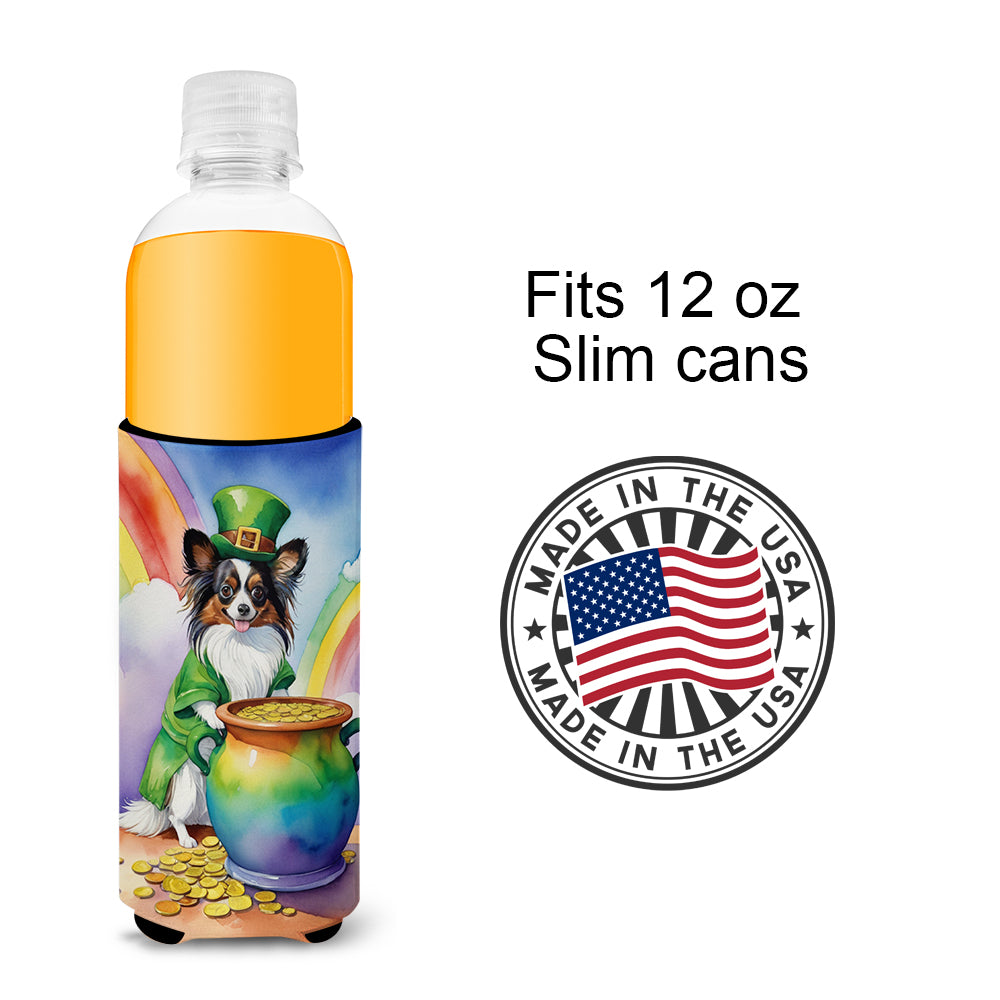 Papillon St Patrick's Day Hugger for Ultra Slim Cans