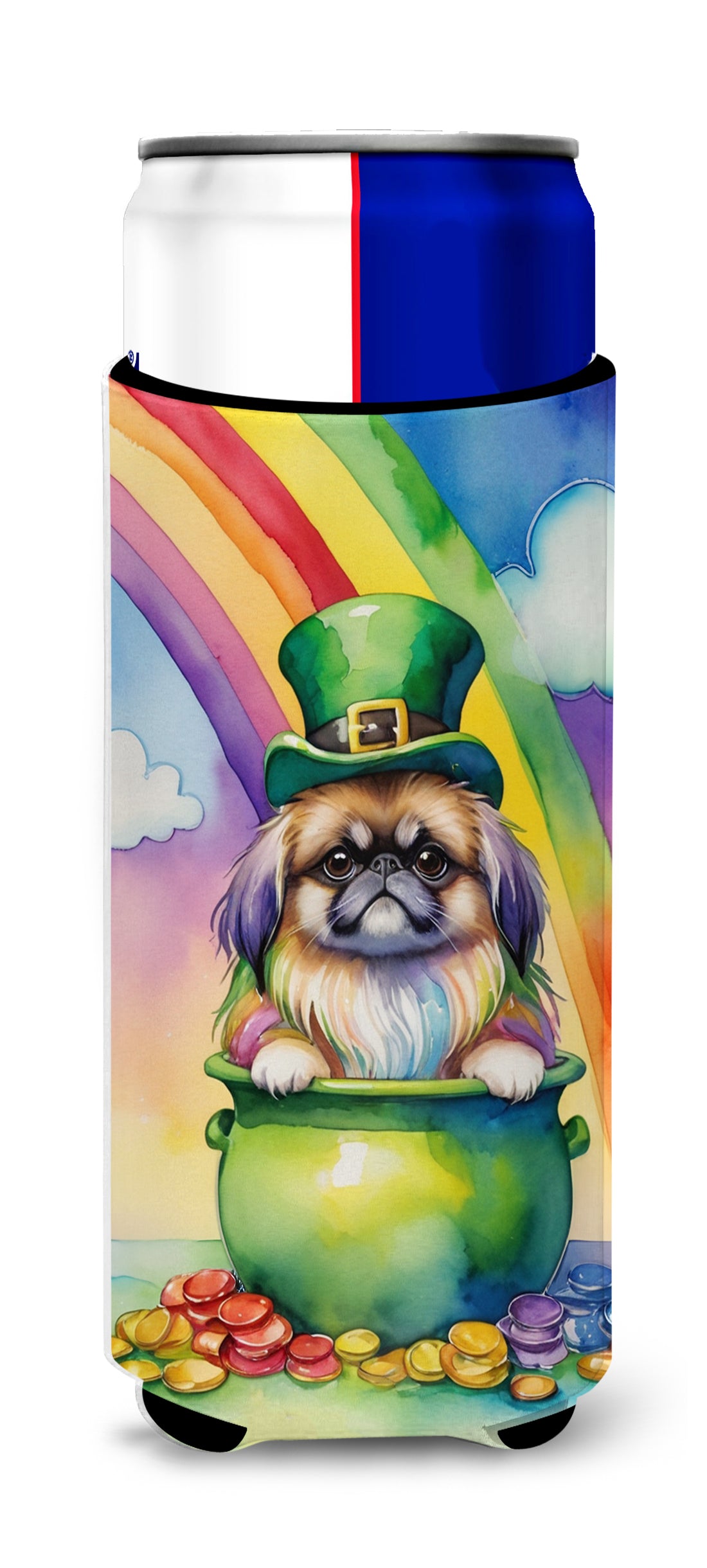Buy this Pekingese St Patrick's Day Hugger for Ultra Slim Cans