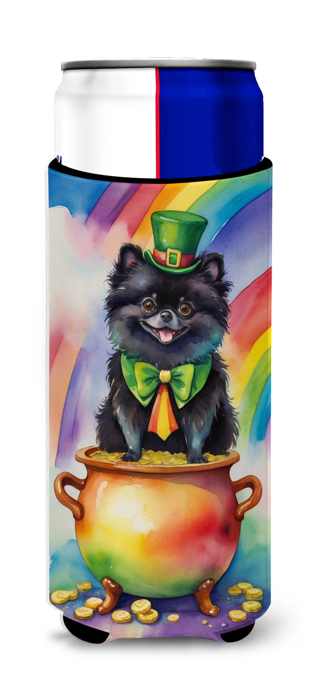 Buy this Pomeranian St Patrick's Day Hugger for Ultra Slim Cans