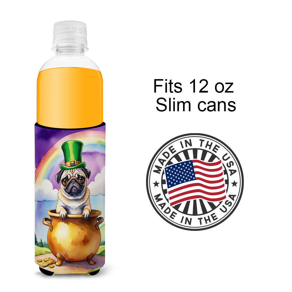 Pug St Patrick's Day Hugger for Ultra Slim Cans