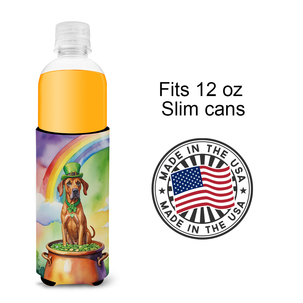 Rhodesian Ridgeback St Patrick's Day Hugger for Ultra Slim Cans