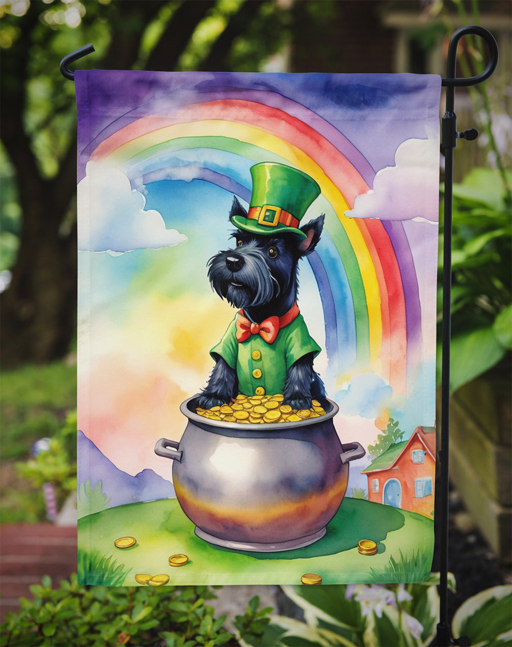 Scottish Terrier St Patrick's Day Garden Flag