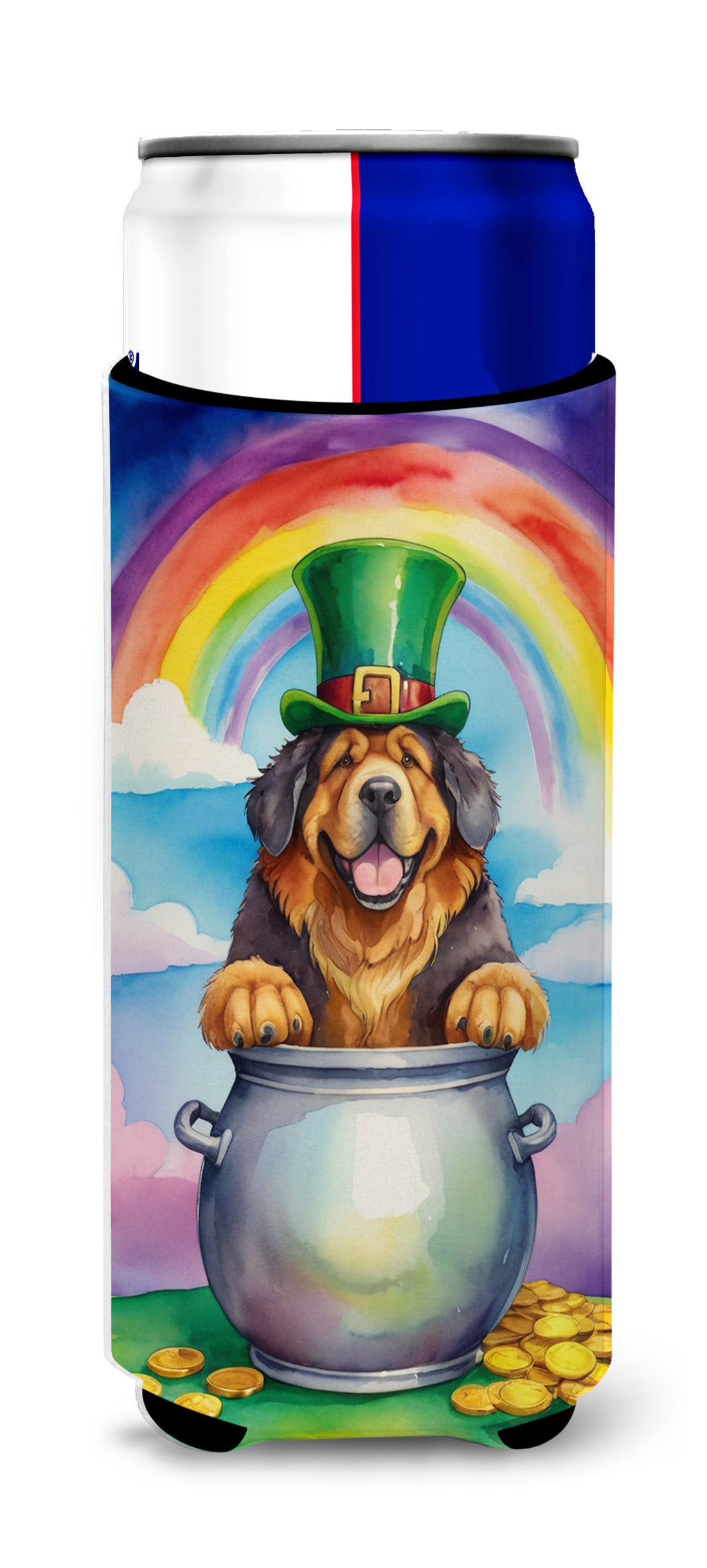 Buy this Tibetan Mastiff St Patrick's Day Hugger for Ultra Slim Cans