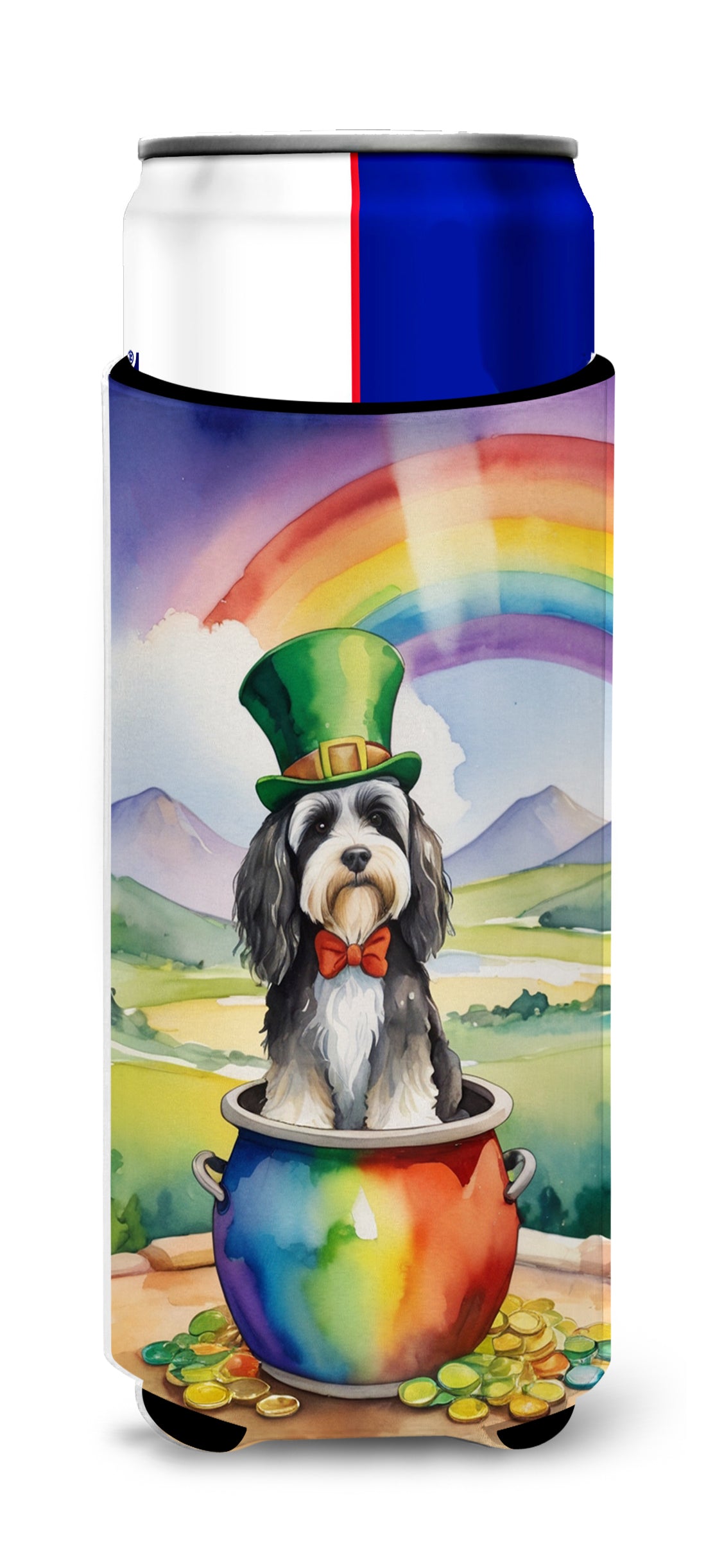 Buy this Tibetan Terrier St Patrick's Day Hugger for Ultra Slim Cans