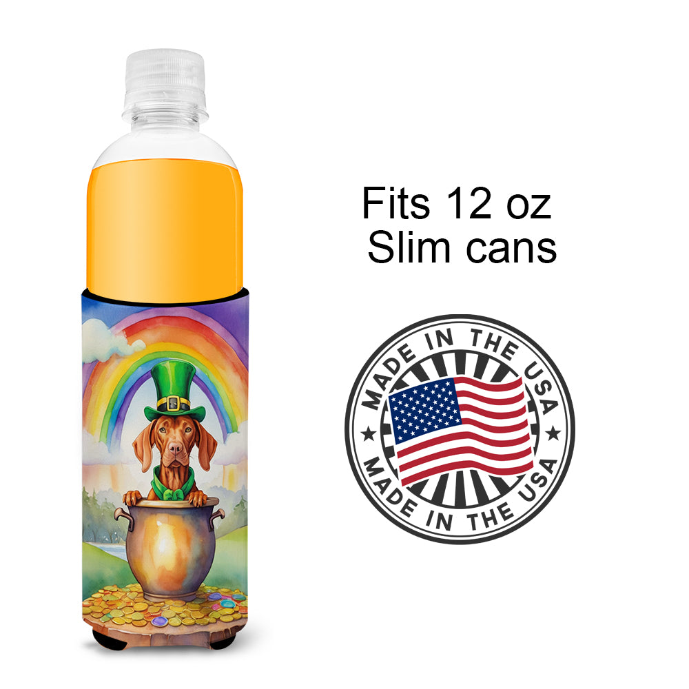Vizsla St Patrick's Day Hugger for Ultra Slim Cans