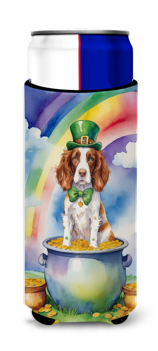 Buy this Welsh Springer Spaniel St Patrick's Day Hugger for Ultra Slim Cans