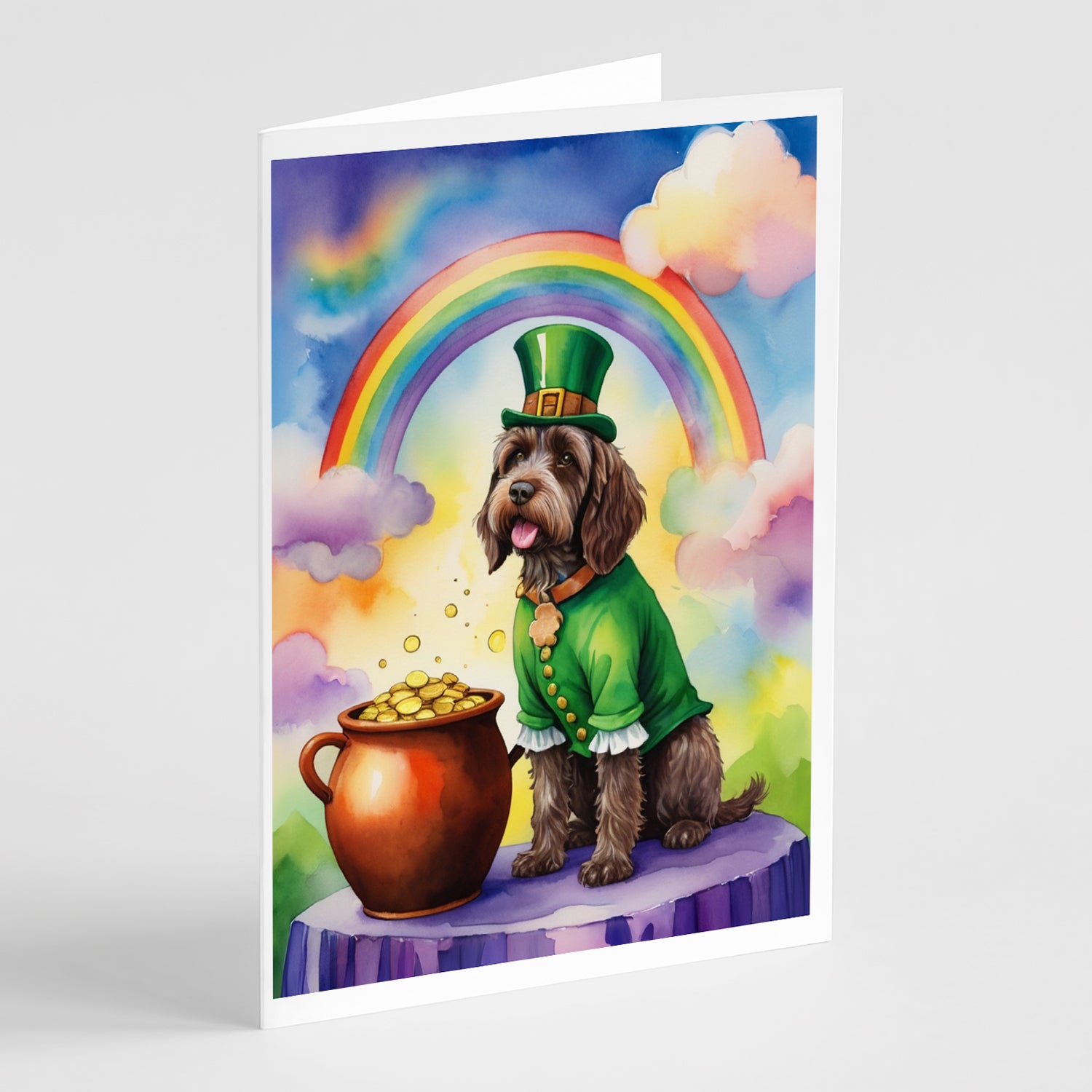 Buy this Wirehaired Pointing Griffon St Patrick's Day Greeting Cards Pack of 8