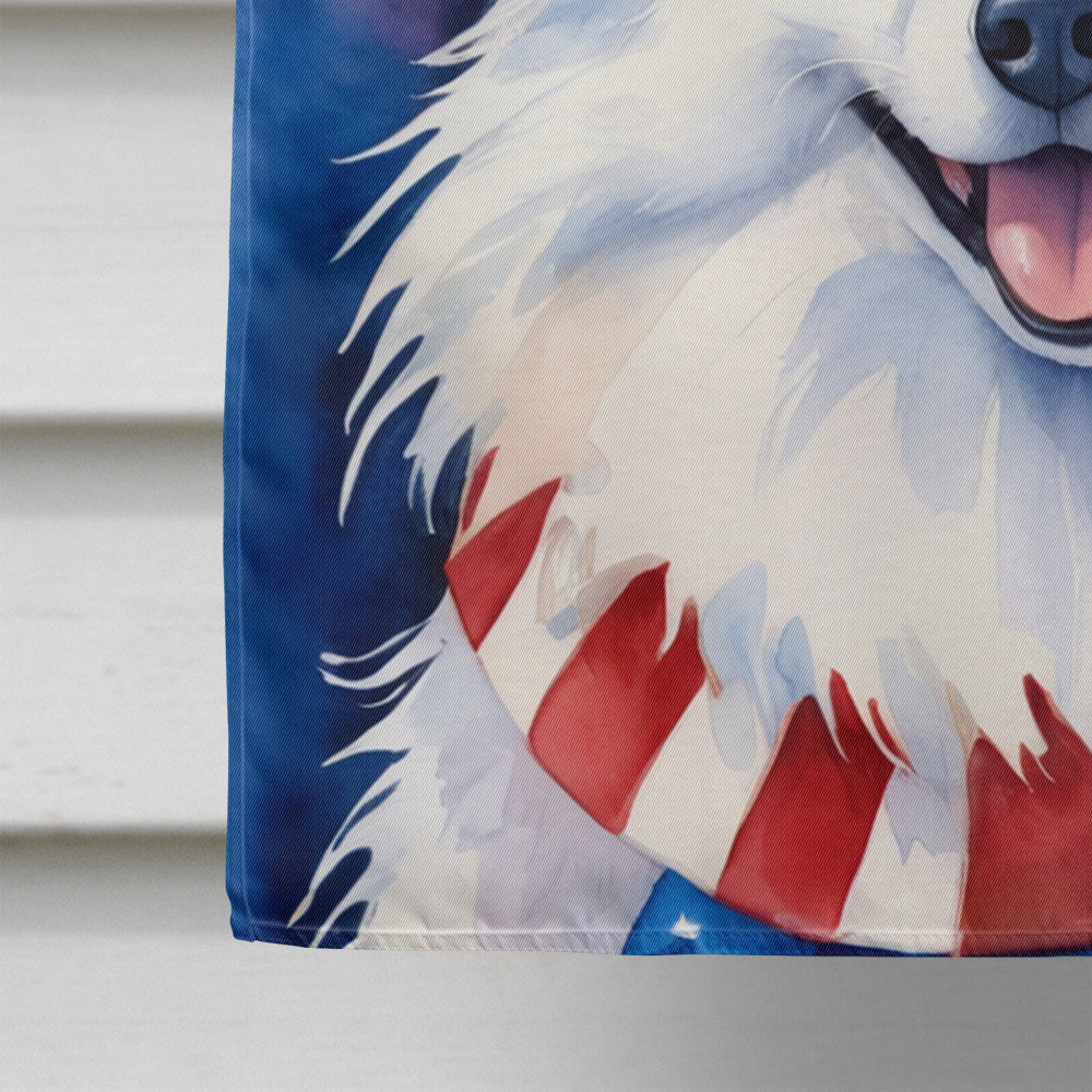 American Eskimo Patriotic American House Flag