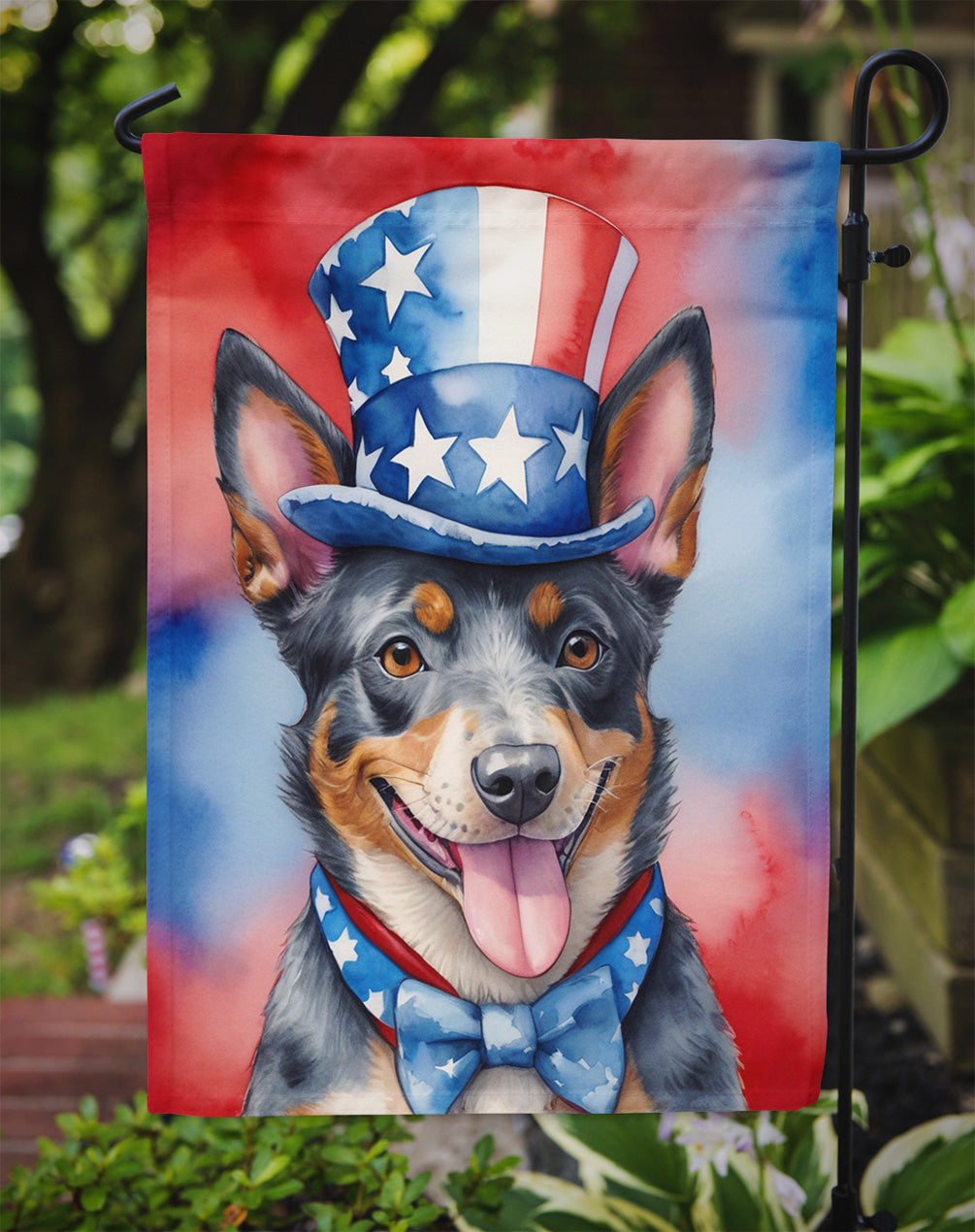 Australian Cattle Dog Patriotic American Garden Flag