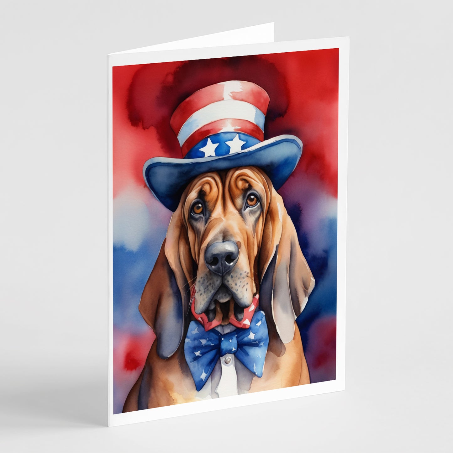 Buy this Bloodhound Patriotic American Greeting Cards Pack of 8