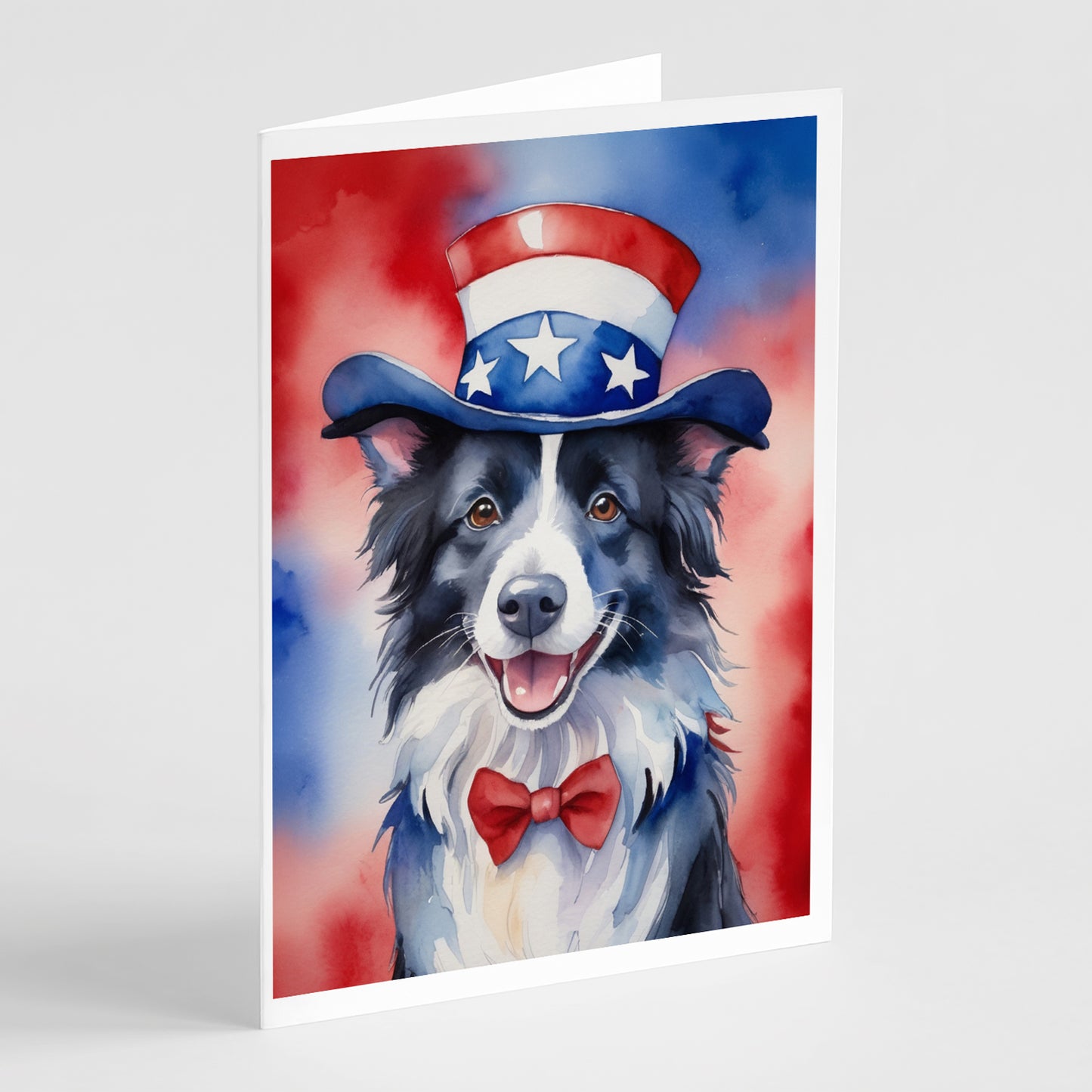 Buy this Border Collie Patriotic American Greeting Cards Pack of 8