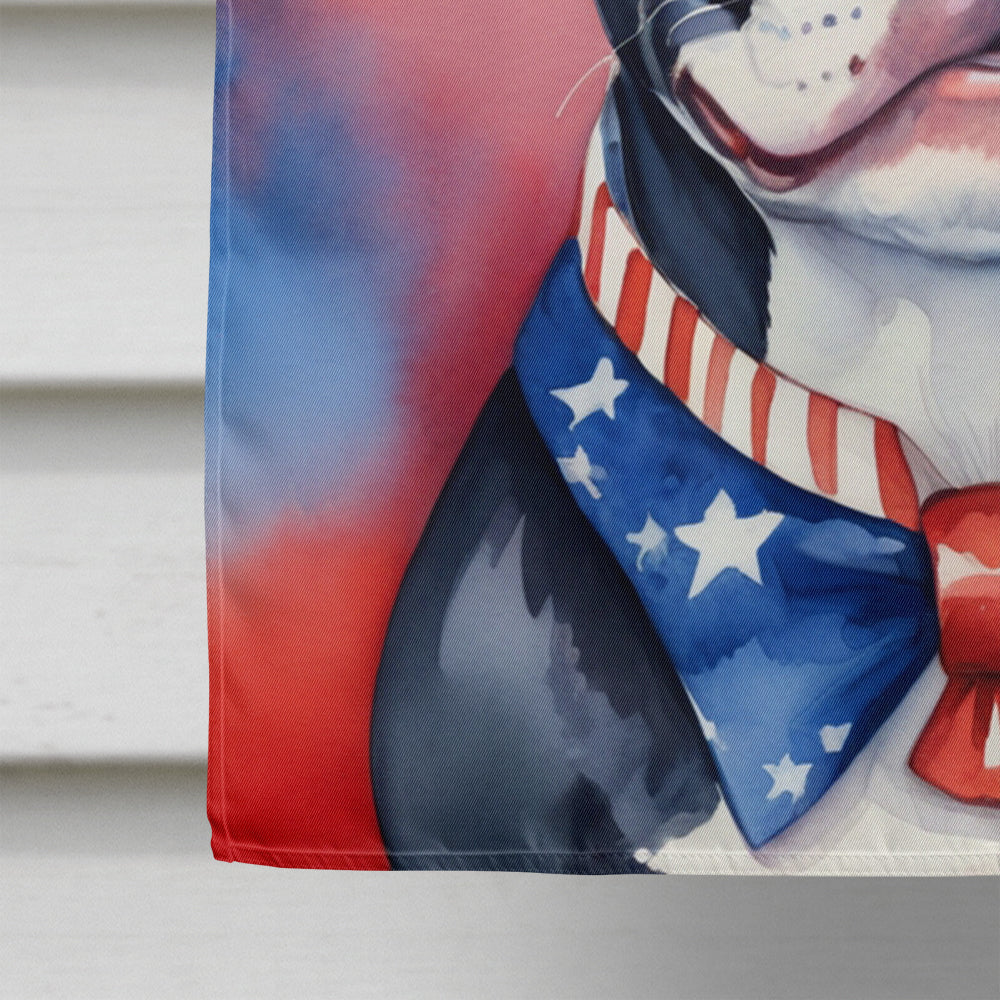 Boston Terrier Patriotic American House Flag